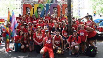 Gilead at a PRIDE parade