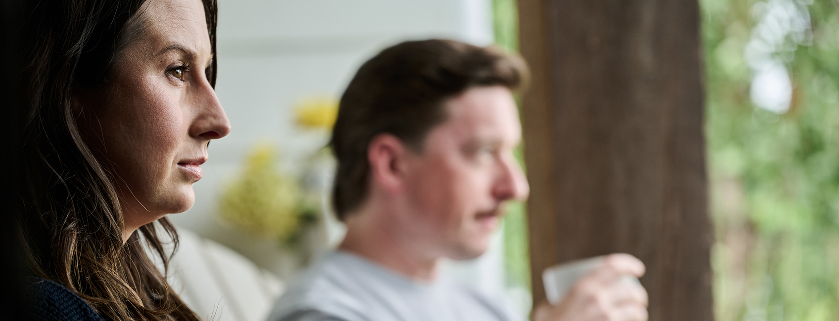 Oncology patient and her husband.